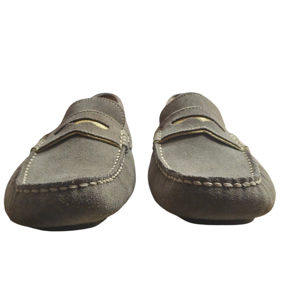 GH Bass & Co Mens 8.5M Gray Suede Penny Loafer Driving Shoes Mocs - Picture 3 of 8